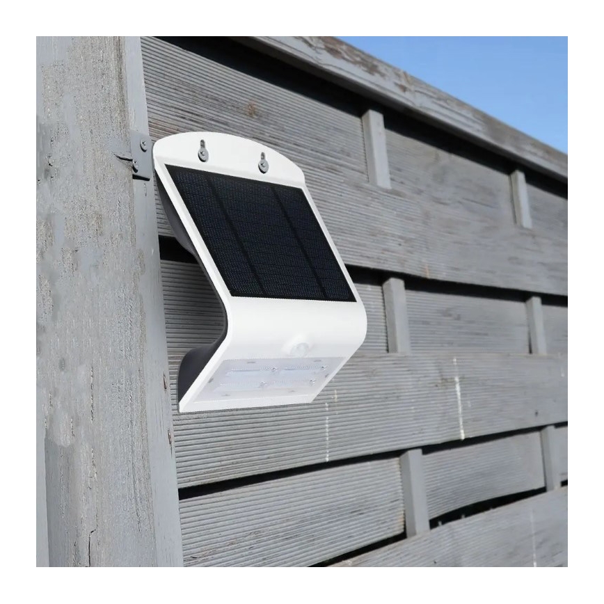 LED Solarna zidna svjetiljka sa senzorom LED/3W/3,7V 3000/4000K IP65 2000 mAh bijela