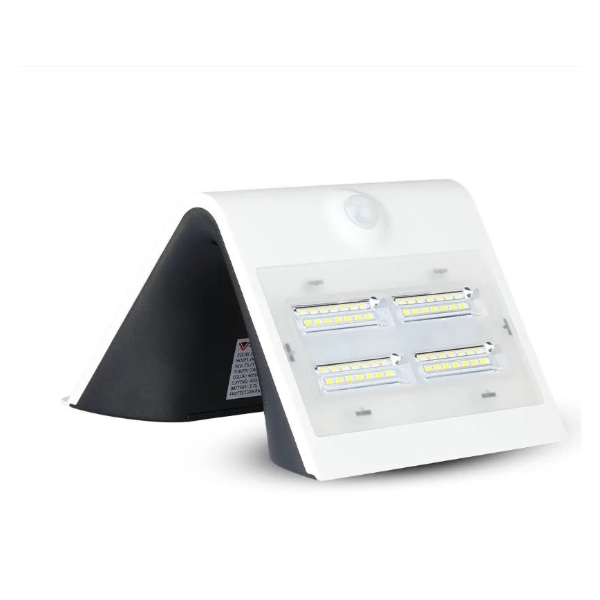 LED Solarna zidna svjetiljka sa senzorom LED/3W/3,7V 3000/4000K IP65 2000 mAh bijela