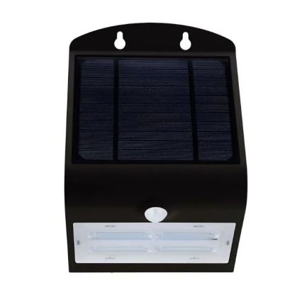 LED Solarna zidna svjetiljka sa senzorom LED/3W/3,7V 3000/4000K IP65 crna