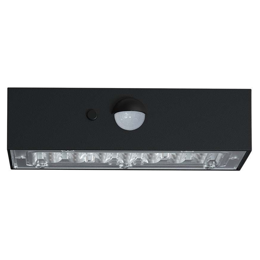 LED Solarna zidna svjetiljka sa senzorom LED/3W/3,7V 3000K/4000K IP65 crna