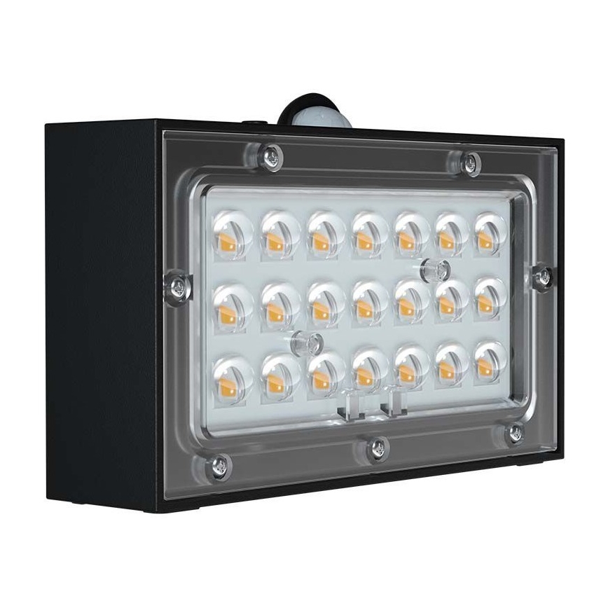 LED Solarna zidna svjetiljka sa senzorom LED/3W/3,7V 3000K/4000K IP65 crna