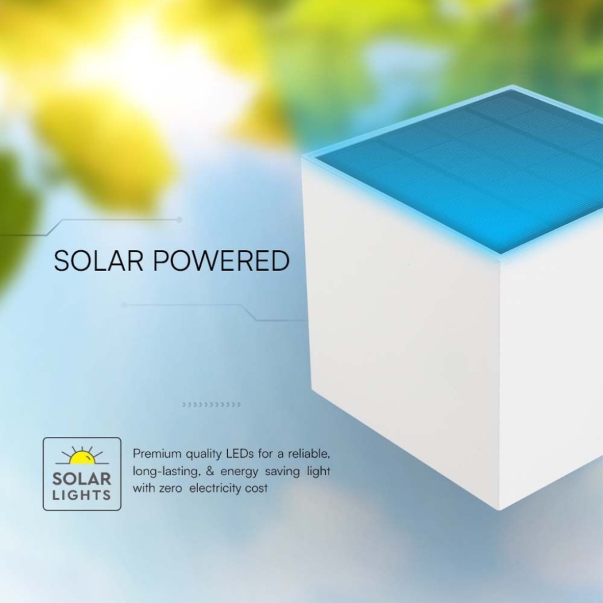 LED Solarna zidna svjetiljka sa senzorom LED/3W/3,7V IP65 4000K 2600 mAh bijela