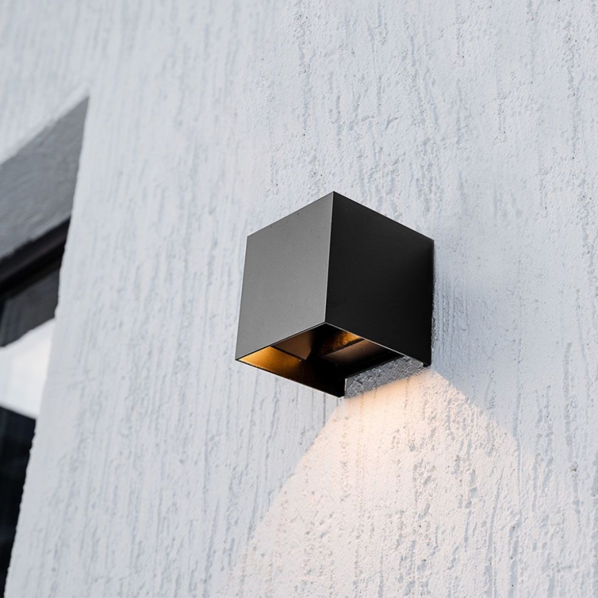 LED Solarna zidna svjetiljka sa senzorom LED/3W/3,7V IP65 4000K 2600 mAh crna