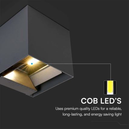 LED Solarna zidna svjetiljka sa senzorom LED/3W/3,7V IP65 4000K 2600 mAh crna