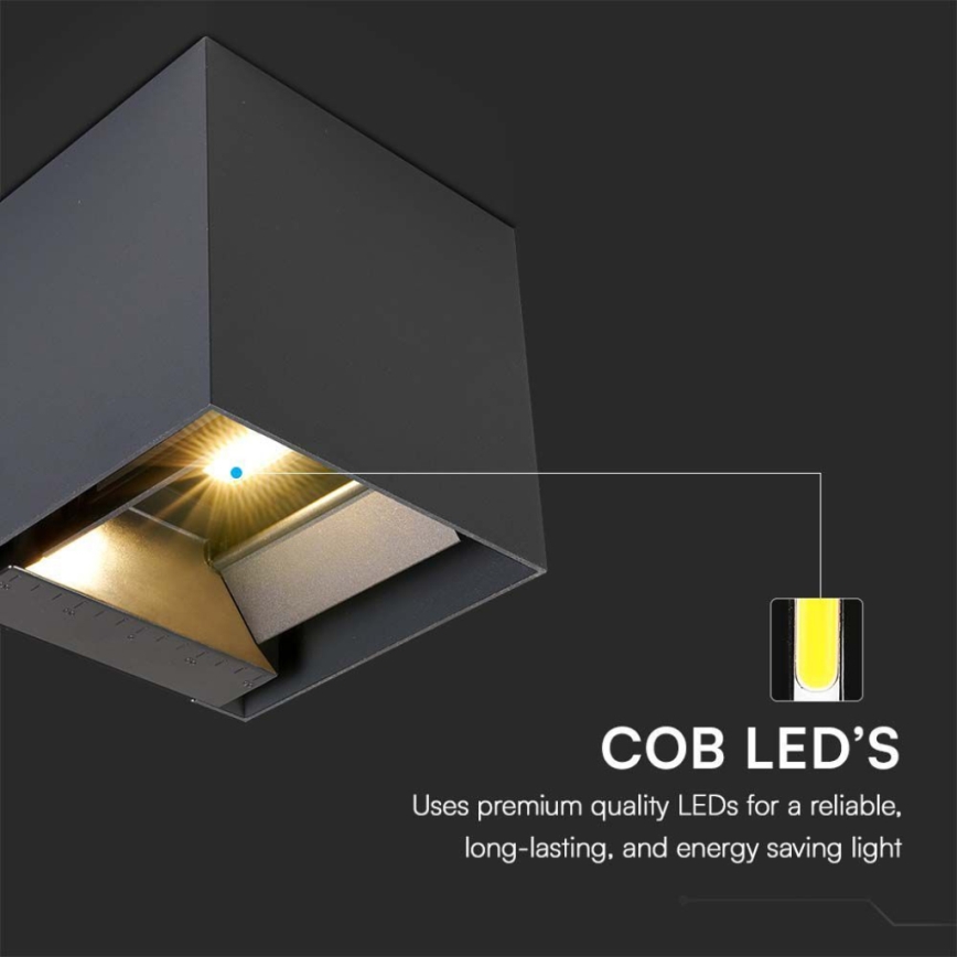 LED Solarna zidna svjetiljka sa senzorom LED/3W/3,7V IP65 4000K 2600 mAh crna