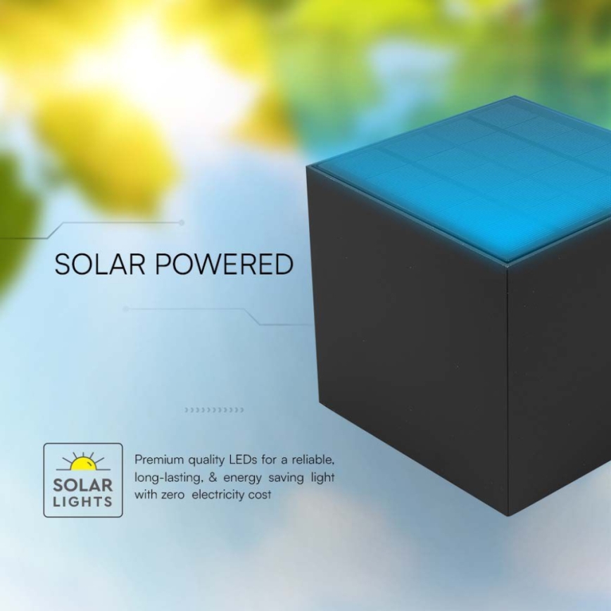 LED Solarna zidna svjetiljka sa senzorom LED/3W/3,7V IP65 4000K 2600 mAh crna