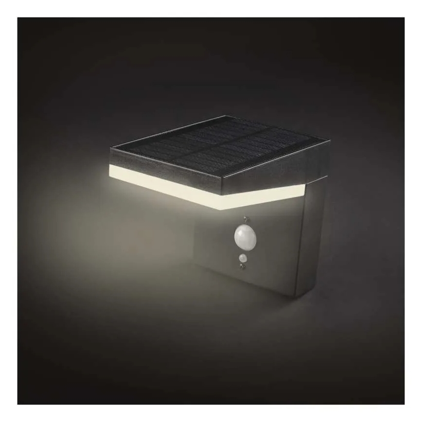 LED Solarna zidna svjetiljka sa senzorom LED/4,4W/3,7V 2200 mAh IP44