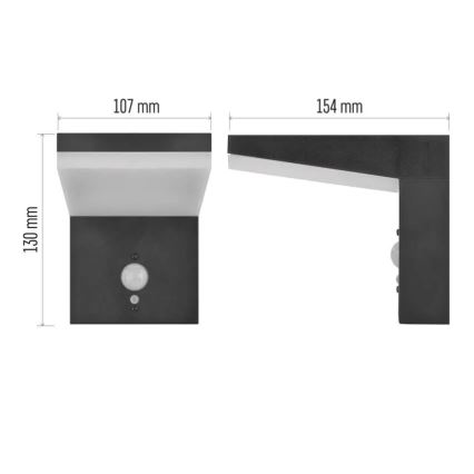 LED Solarna zidna svjetiljka sa senzorom LED/4,4W/3,7V 2200 mAh IP44