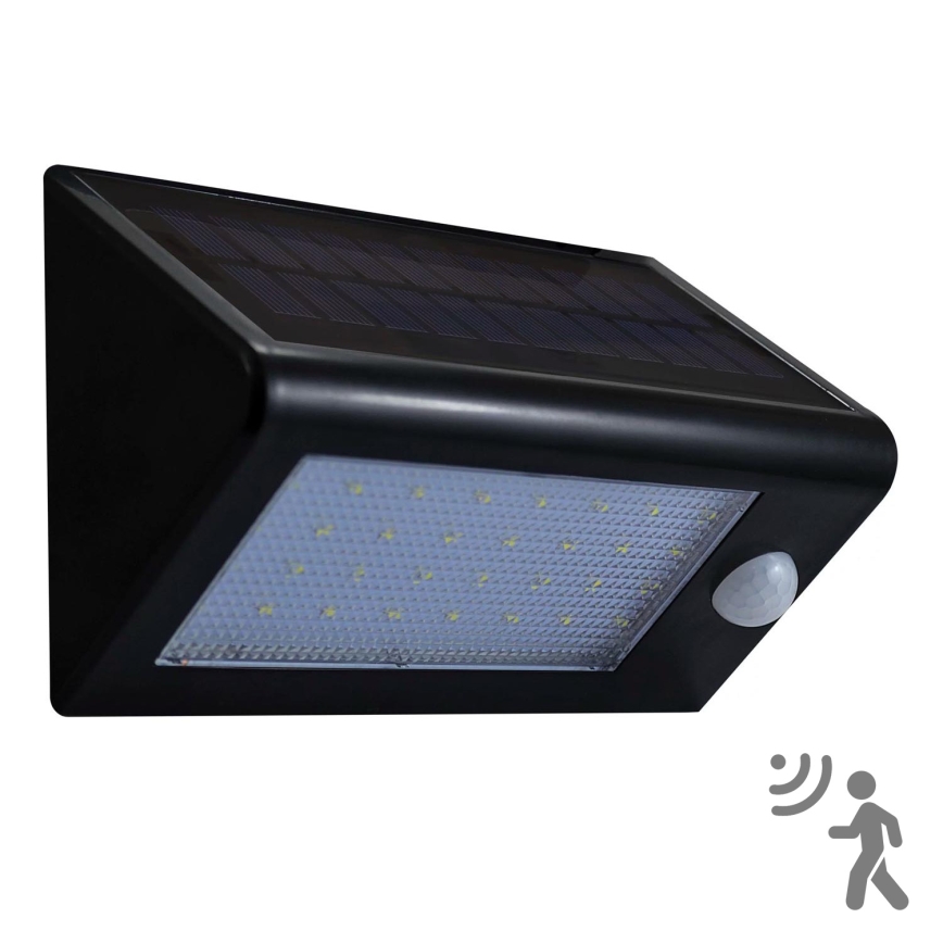 LED solarna zidna svjetiljka sa senzorom LED/5,5W/3,7V 2000 mAh IP44 crna