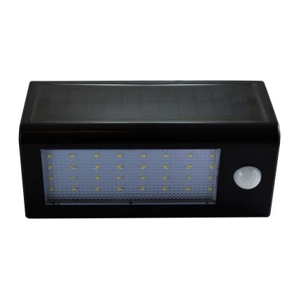 LED solarna zidna svjetiljka sa senzorom LED/5,5W/3,7V 2000 mAh IP44 crna