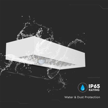 LED Solarna zidna svjetiljka sa senzorom LED/6W/3,7V IP65 4000K 3000 mAh bijela
