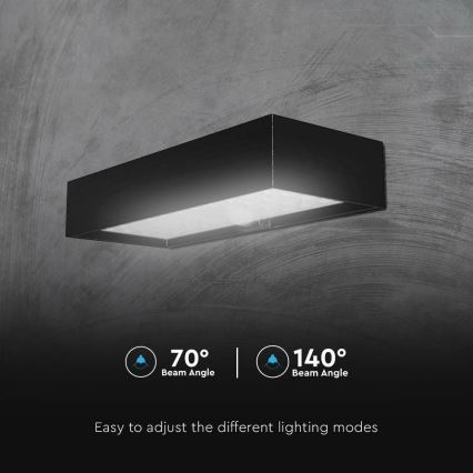 LED Solarna zidna svjetiljka sa senzorom LED/6W/3,7V IP65 4000K 3000 mAh crna