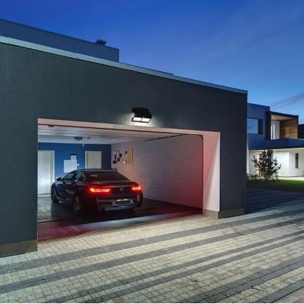 LED Solarna zidna svjetiljka sa senzorom LED/7W/3,7V 4000K IP65 4000 mAh crna