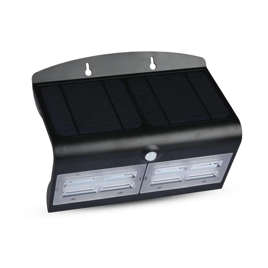 LED Solarna zidna svjetiljka sa senzorom LED/7W/3,7V 4000K IP65 crna