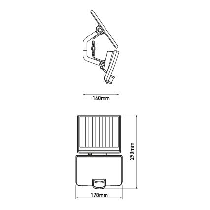 LED Solarna zidna svjetiljka sa senzorom LED/8W/3,7V 2000 mAh IP54