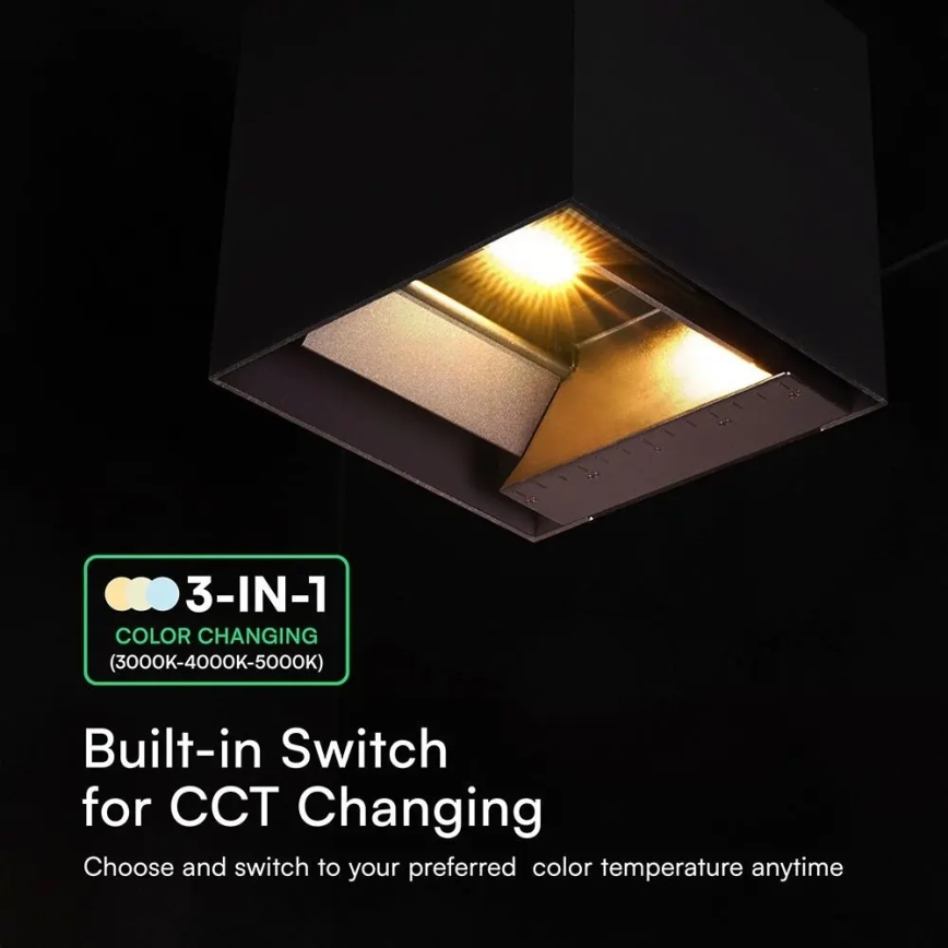 LED solarno zidno svjetlo sa senzorom LED/9W/3,7V 3000/4000/5000K IP65 2600 mAh crno