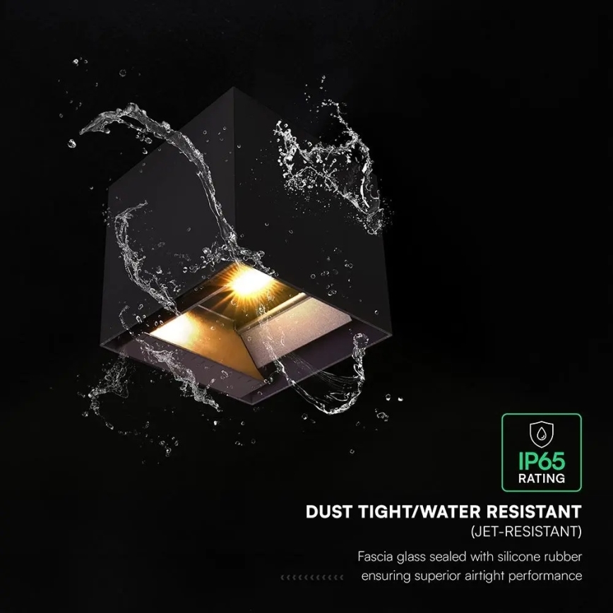 LED solarno zidno svjetlo sa senzorom LED/9W/3,7V 3000/4000/5000K IP65 2600 mAh crno