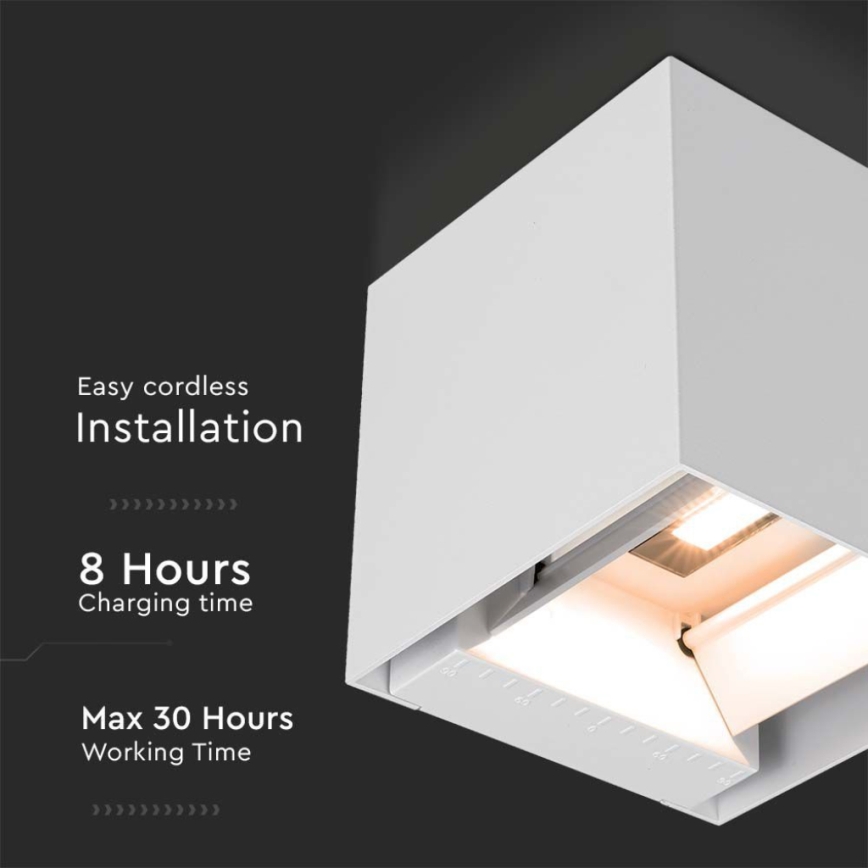 LED Solarna zidna svjetiljka sa senzorom LED/9W/3,7V IP65 3000K bijela