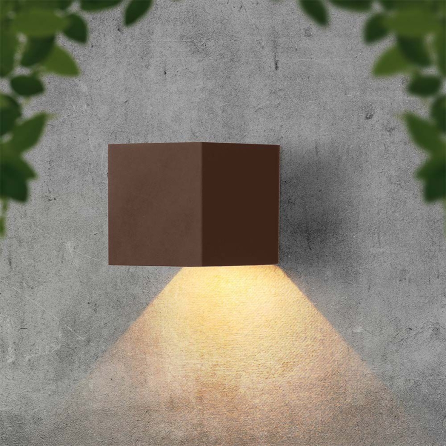 LED Solarna zidna svjetiljka sa senzorom LED/9W/3,7V IP65 4000K 2600 mAh smeđa