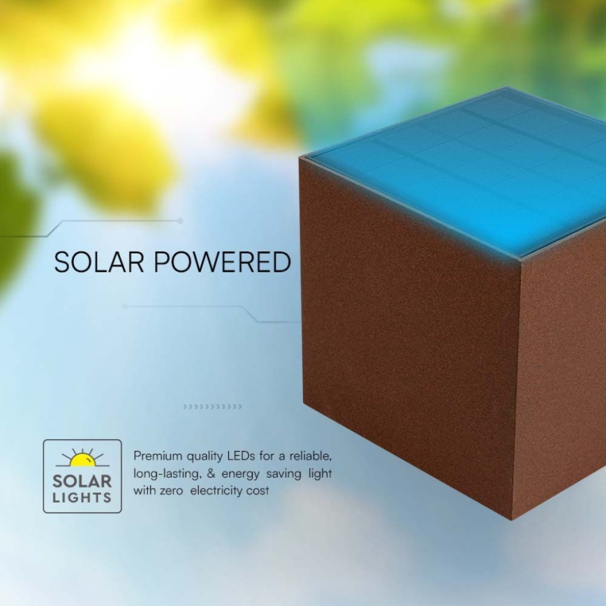 LED Solarna zidna svjetiljka sa senzorom LED/9W/3,7V IP65 4000K 2600 mAh smeđa