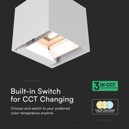 LED solarna zidna svjetiljka sa senzorom LED/9W/5V 3000/4000/5000K IP65 2600 mAh bijela