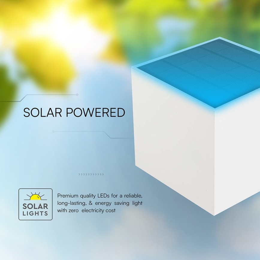 LED solarna zidna svjetiljka sa senzorom LED/9W/5V 3000/4000/5000K IP65 2600 mAh bijela