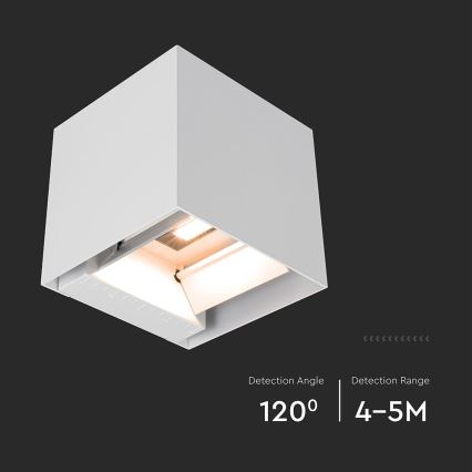 LED solarna zidna svjetiljka sa senzorom LED/9W/5V 3000/4000/5000K IP65 2600 mAh bijela