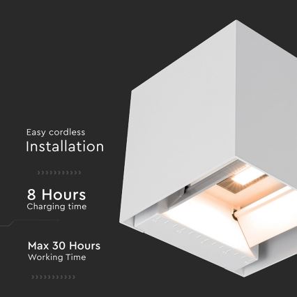 LED solarna zidna svjetiljka sa senzorom LED/9W/5V 3000/4000/5000K IP65 2600 mAh bijela