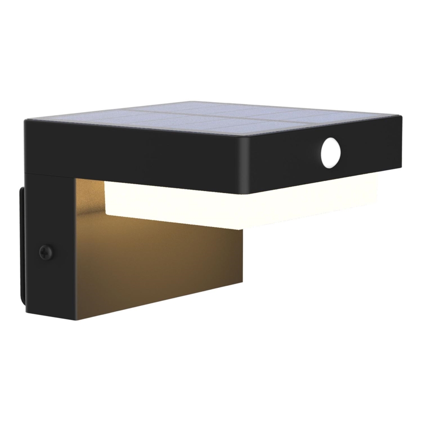 LED Solarna zidna svjetiljka sa senzorom MALI LED/4,5W/3,7V 2000 mAh IP44 crna