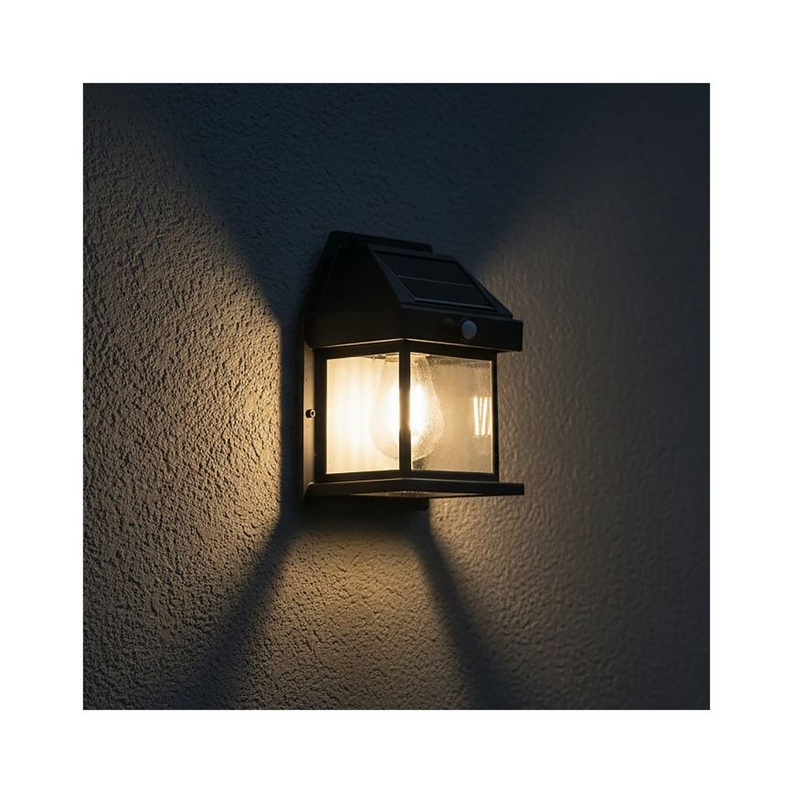 LED solarna zidna svjetiljka sa senzorom OMVIA LED/3,7V 3000K IP44 1200 mAh