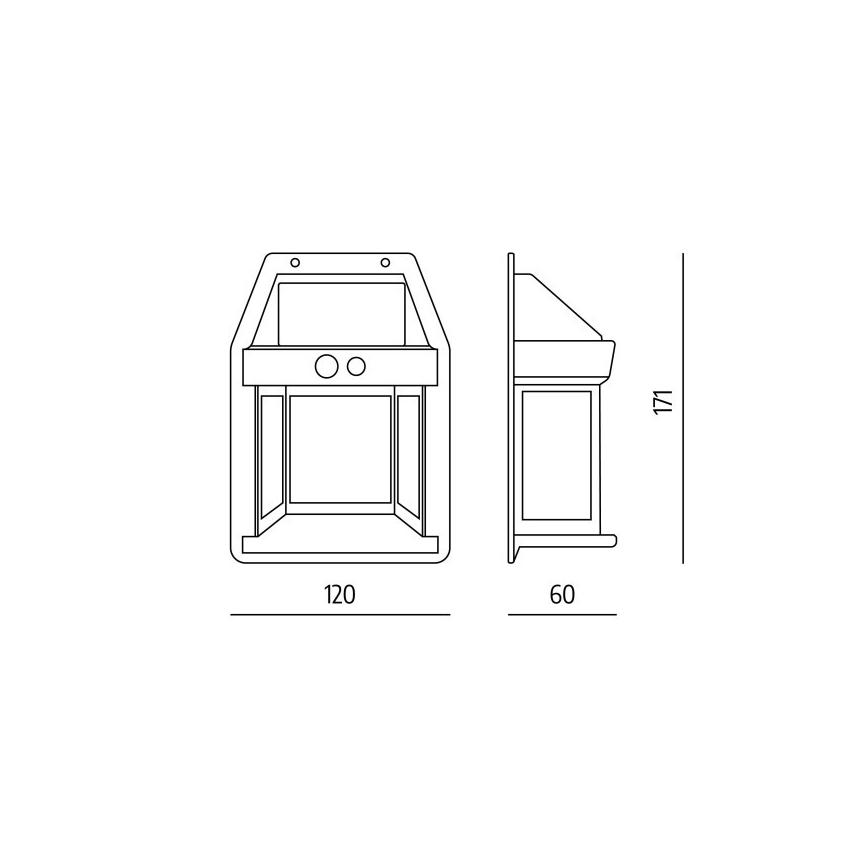 LED solarna zidna svjetiljka sa senzorom OMVIA LED/3,7V 3000K IP44 1200 mAh