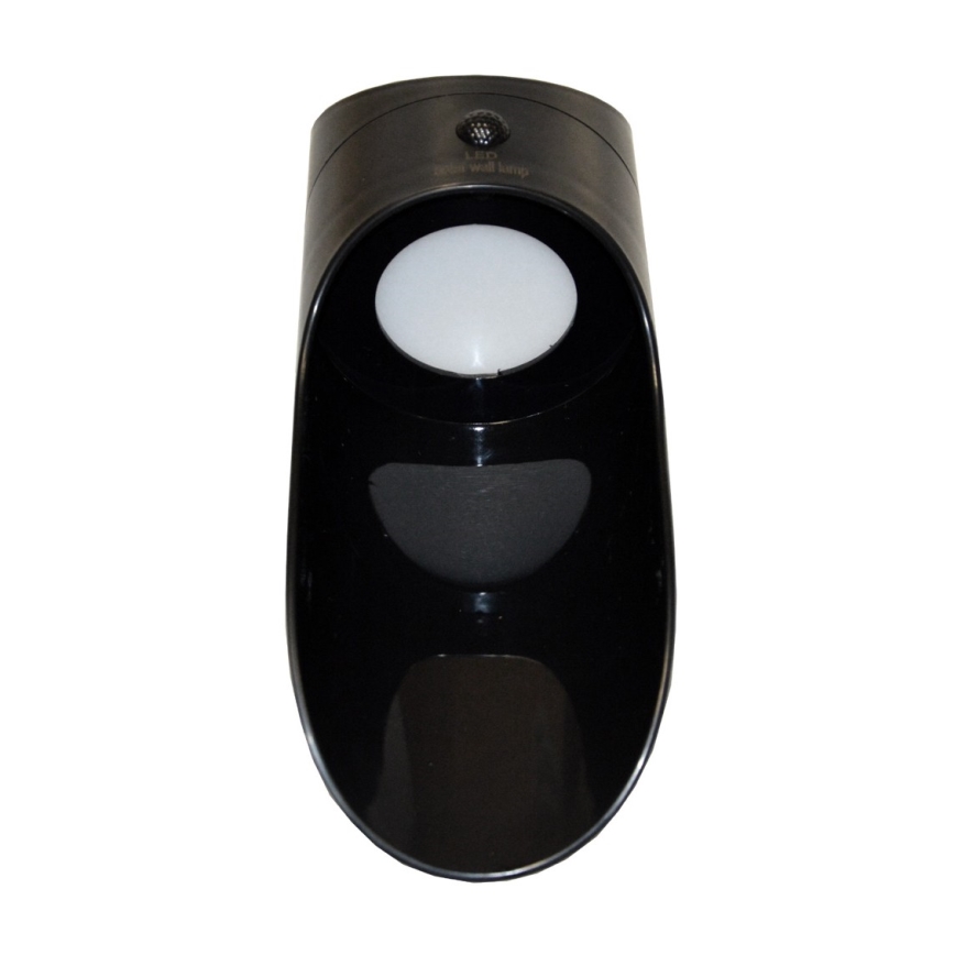 LED Solarna zidna svjetiljka sa senzorom PALESA LED/1W/3,7V IP65 1800 mAh crna