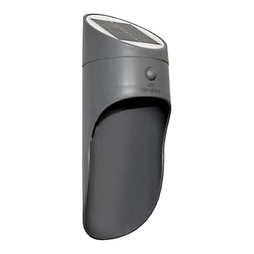 LED Solarna zidna svjetiljka sa senzorom PALESA LED/1W/3,7V IP65 1800 mAh siva