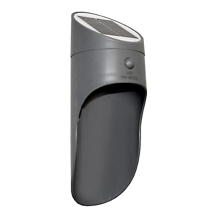 LED Solarna zidna svjetiljka sa senzorom PALESA LED/1W/3,7V IP65 1800 mAh siva
