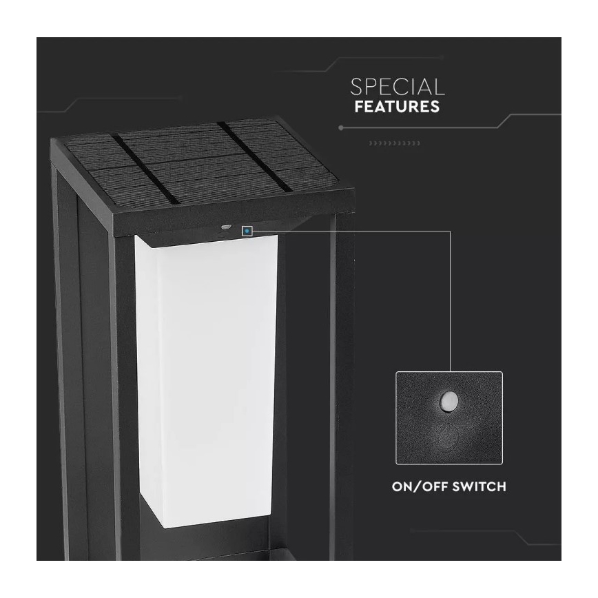 LED Solarna zidna svjetiljka sa senzorom SAMSUNG CHIP LED/2W/3,7V IP65 2600 mAh