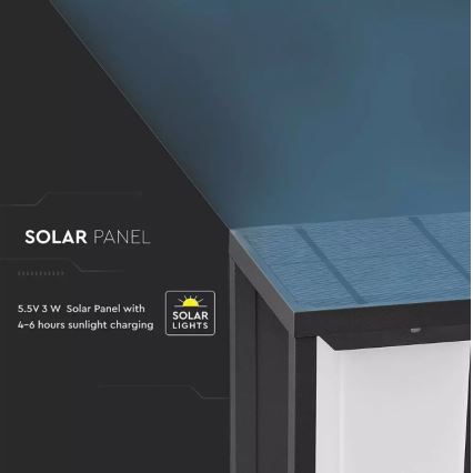 LED Solarna zidna svjetiljka sa senzorom SAMSUNG CHIP LED/2W/3,7V IP65 2600 mAh