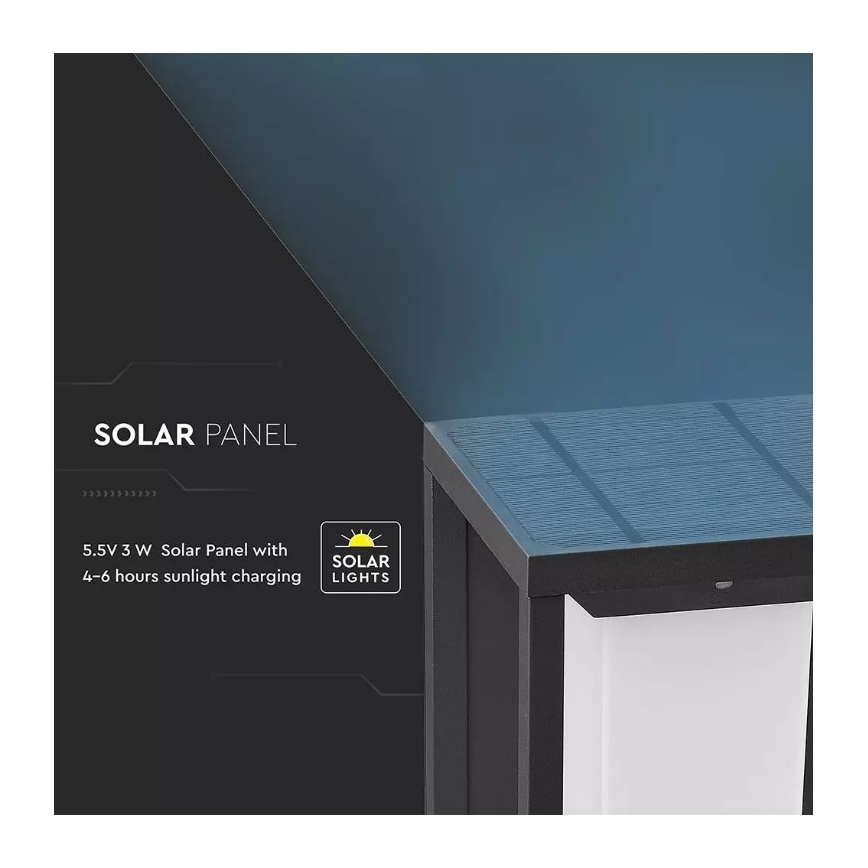 LED Solarna zidna svjetiljka sa senzorom SAMSUNG CHIP LED/2W/3,7V IP65 2600 mAh