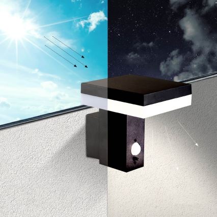 LED Solarna zidna svjetiljka sa senzorom SOLARIS2 LED/5,5W/3,7V 4000K IP44 2600 mAh
