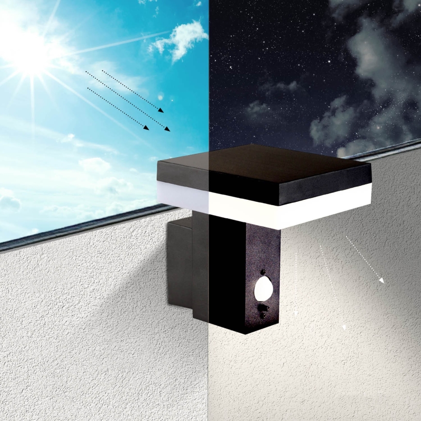 LED Solarna zidna svjetiljka sa senzorom SOLARIS2 LED/5,5W/3,7V 4000K IP44 2600 mAh