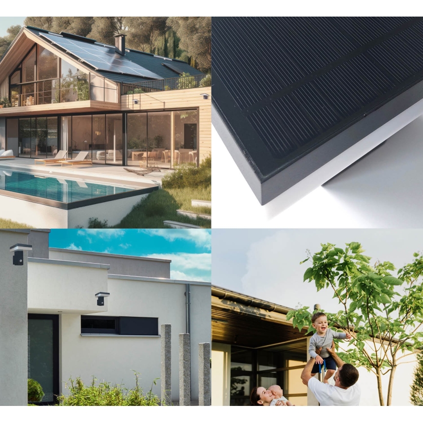 LED Solarna zidna svjetiljka sa senzorom SOLARIS2 LED/5,5W/3,7V 4000K IP44 2600 mAh
