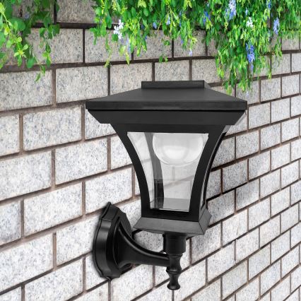 LED solarna zidna svjetiljka TIRANA LED/1,2 V 1800 mAh IP44 crna
