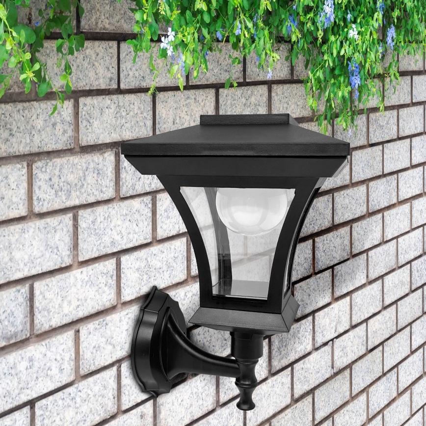 LED solarna zidna svjetiljka TIRANA LED/1,2 V 1800 mAh IP44 crna