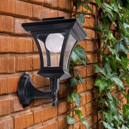 LED solarna zidna svjetiljka TIRANA LED/1,2 V 1800 mAh IP44 crna