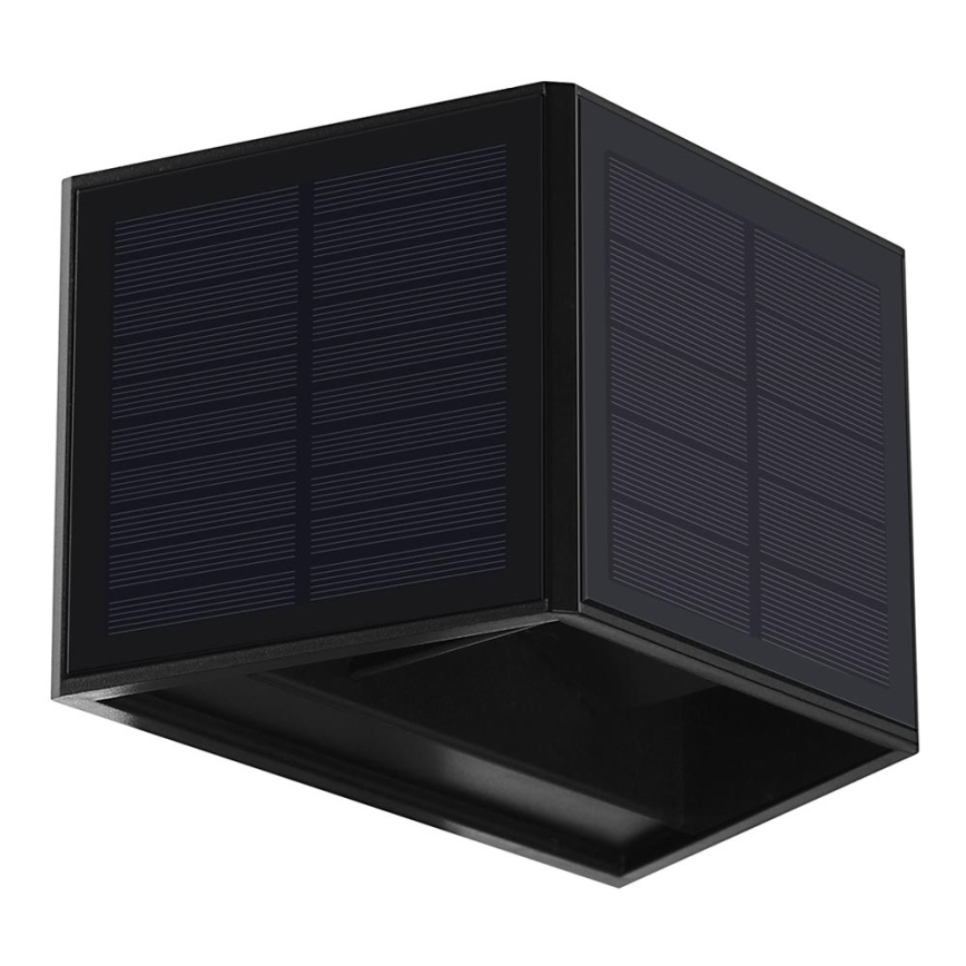 LED Solarna zidna svjetiljka WINGS LED/2W/1200 mAh 3,7V 3000K IP54 crna