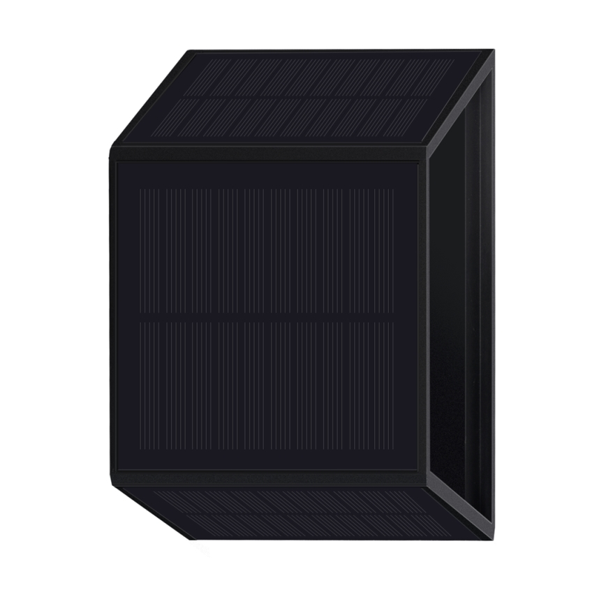 LED Solarna zidna svjetiljka WINGS LED/2W/1200 mAh 3,7V 3000K IP54 crna