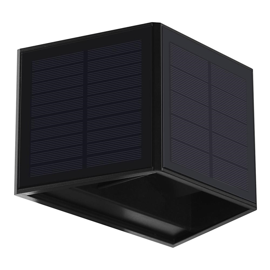 LED Solarna zidna svjetiljka WINGS LED/2W/1300 mAh 3,7V 6000K IP54 crna