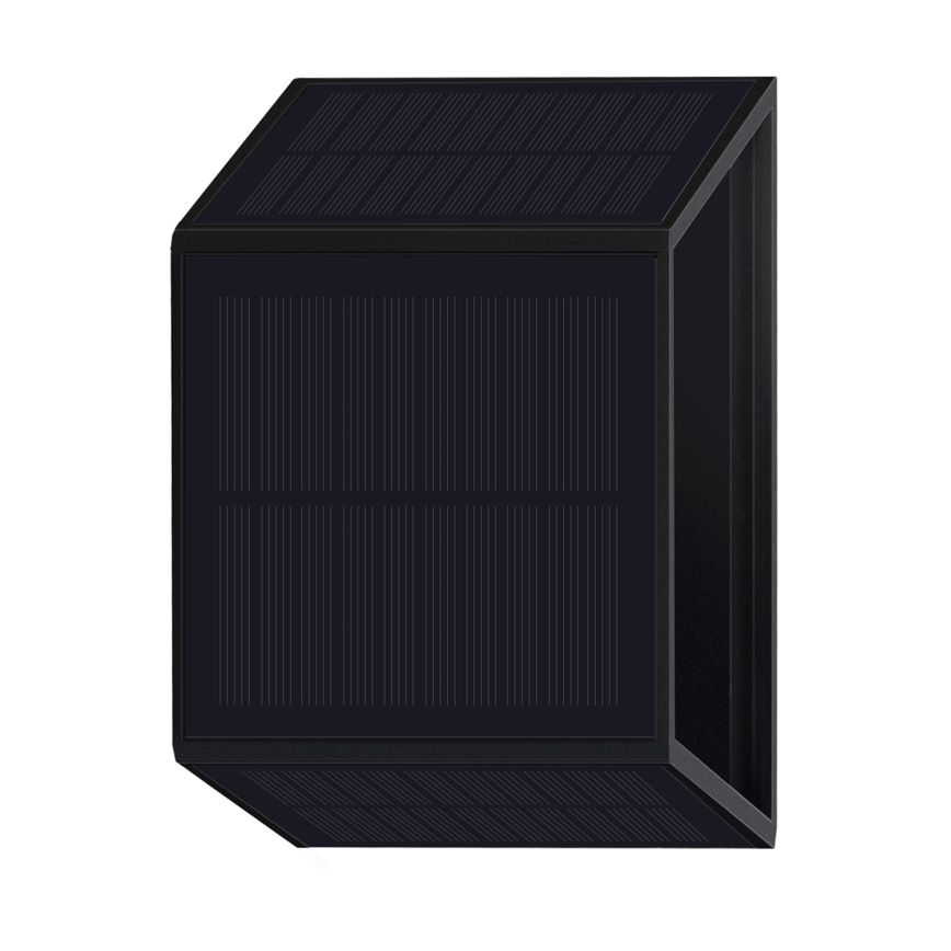 LED Solarna zidna svjetiljka WINGS LED/2W/1300 mAh 3,7V 6000K IP54 crna