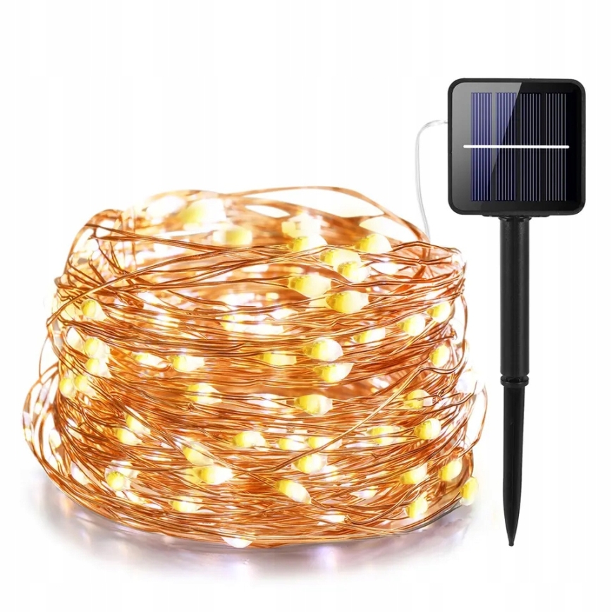 LED solarni dekorativni lanac 100xLED/1,2V 800 mAh 7 m IP44 crni