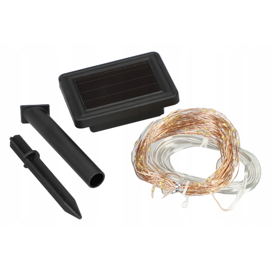 LED solarni dekorativni lanac 100xLED/1,2V 800 mAh 7 m IP44 crni