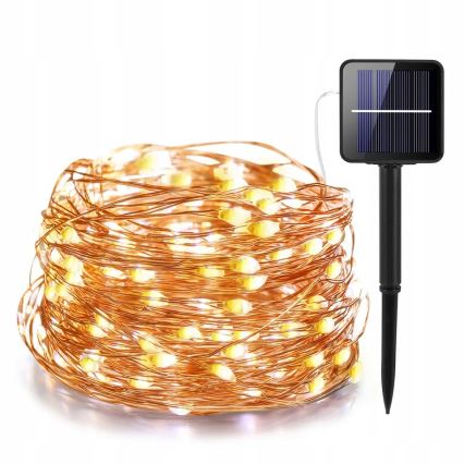 LED solarni dekorativni lanac 200xLED/1,2V 800 mAh 12 m IP44 crna